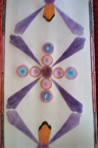 Christine P, Purple dancing diamonds wallpaper, coloured pencils and felt pens. 11.20.jpg